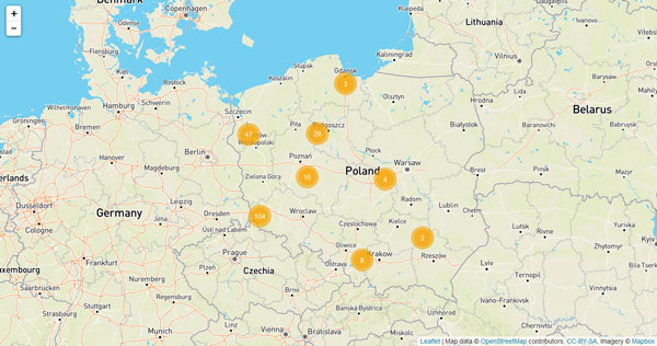 Sprzedawcy w Polsce: mapa interaktywna